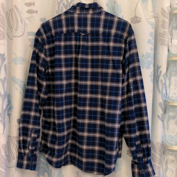 Old Navy Blue + Grey Slim Fit The Oxford Shirt Sz XL - Picture 6 of 9